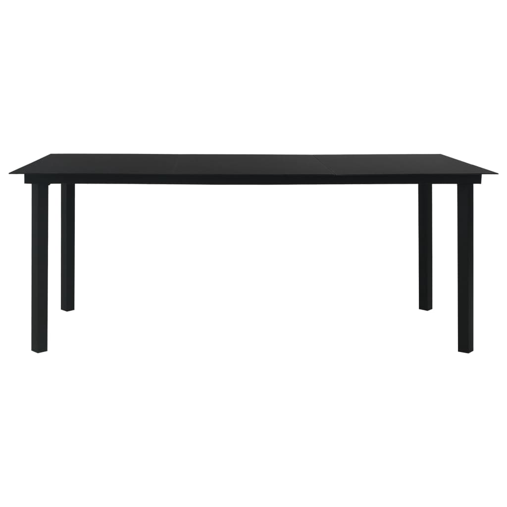 9 Piece Outdoor Dining Set PVC Rattan Black