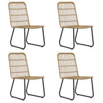 5 Piece Outdoor Dining Set Poly Rattan and Glass