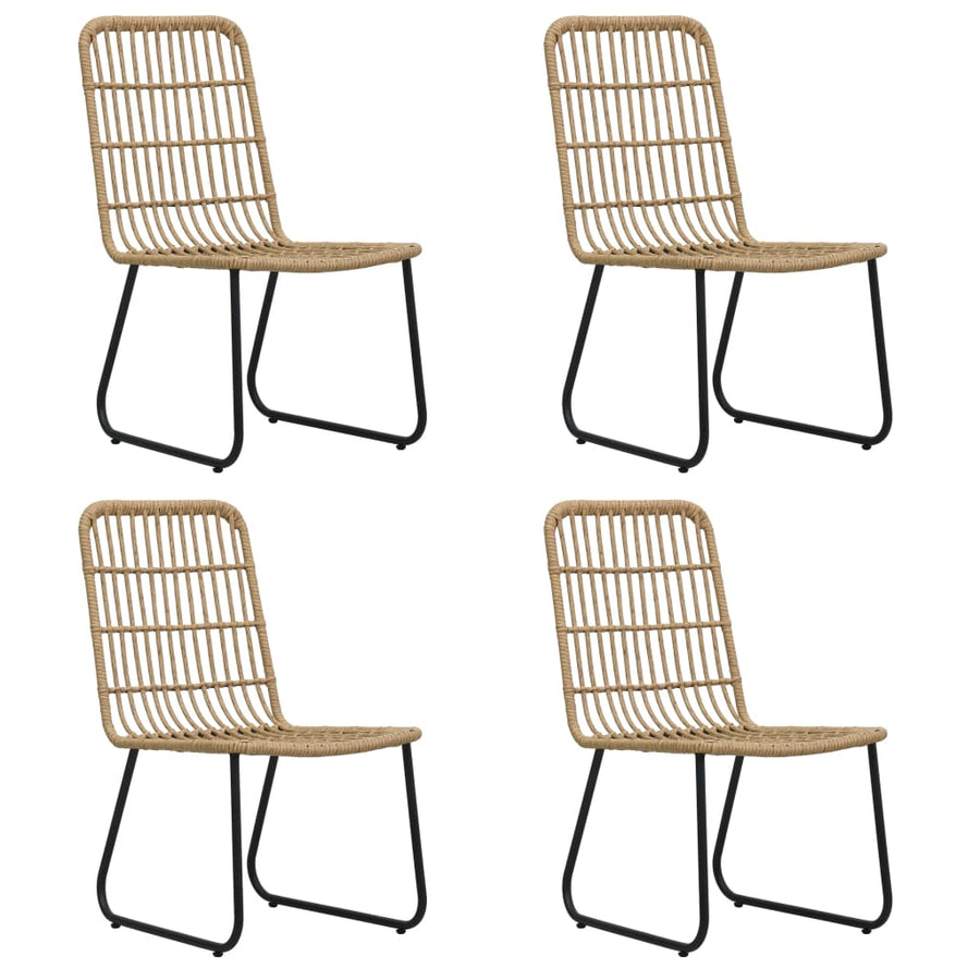 5 Piece Outdoor Dining Set Poly Rattan and Glass