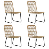 5 Piece Outdoor Dining Set Poly Rattan and Glass