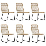 7 Piece Outdoor Dining Set Poly Rattan and Glass