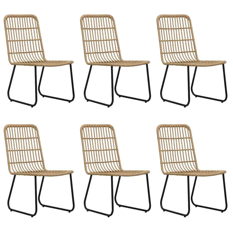 7 Piece Outdoor Dining Set Poly Rattan and Glass