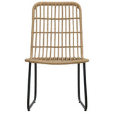 7 Piece Outdoor Dining Set Poly Rattan and Glass - Low Angle