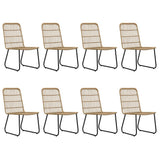 9 Piece Outdoor Dining Set Poly Rattan and Glass - Rear View