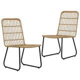 3 Piece Outdoor Dining Set Poly Rattan and Glass - Side View