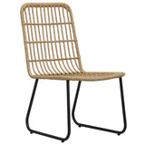 3 Piece Outdoor Dining Set Poly Rattan and Glass - 45-Degree Angle