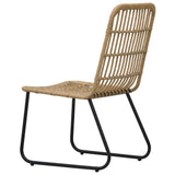 3 Piece Outdoor Dining Set Poly Rattan and Glass - Close-Up Angle
