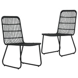 3 Piece Outdoor Dining Set Poly Rattan and Glass - Side View