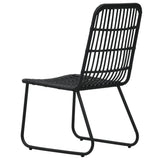 3 Piece Outdoor Dining Set Poly Rattan and Glass - Close-Up Angle