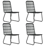 5 Piece Outdoor Dining Set Poly Rattan and Glass