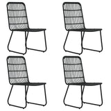 5 Piece Outdoor Dining Set Poly Rattan and Glass - Side View