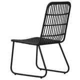 7 Piece Outdoor Dining Set Poly Rattan and Glass - Close-Up Angle