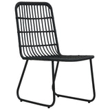 3 Piece Outdoor Dining Set Poly Rattan and Glass - Top-Down View