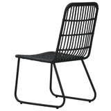 3 Piece Outdoor Dining Set Poly Rattan and Glass - Close-Up Angle