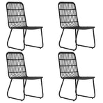 5 Piece Outdoor Dining Set Poly Rattan and Glass