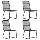 5 Piece Outdoor Dining Set Poly Rattan and Glass - Side View