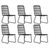 7 Piece Outdoor Dining Set Poly Rattan and Glass - Side View