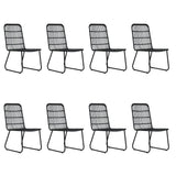 9 Piece Outdoor Dining Set Poly Rattan and Glass - Side View
