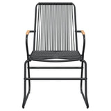 5 Piece Garden Dining Set Black PVC Rattan - Rear View