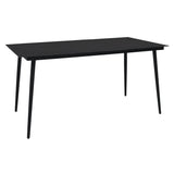 5 Piece Garden Dining Set Black PVC Rattan - Close-Up Angle