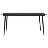 5 Piece Garden Dining Set Black PVC Rattan - Low Angle