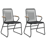 3 Piece Garden Dining Set Black PVC Rattan - Top-Down View