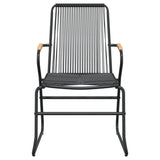 3 Piece Garden Dining Set Black PVC Rattan - Rear View