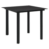 3 Piece Garden Dining Set Black PVC Rattan - Close-Up Angle