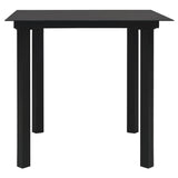 3 Piece Garden Dining Set Black PVC Rattan - Low Angle