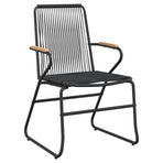 7 Piece Garden Dining Set Black PVC Rattan