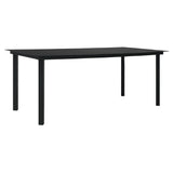 7 Piece Garden Dining Set Black PVC Rattan - Close-Up Angle