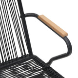 7 Piece Garden Dining Set Black PVC Rattan - Extra Image