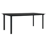 9 Piece Garden Dining Set Black PVC Rattan - Close-Up Angle