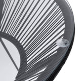 3 Piece Outdoor Dining Set PVC Rattan Black - 45-Degree Angle