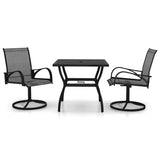 3 Piece Garden Dining Set Textilene and Steel - Front View