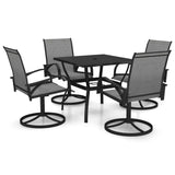 5 Piece Garden Dining Set Textilene and Steel - Front View