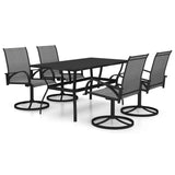 5 Piece Garden Dining Set Textilene and Steel - Front View