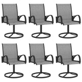 7 Piece Garden Dining Set Textilene and Steel - Close-Up Angle