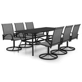 7 Piece Garden Dining Set Textilene and Steel - Front View