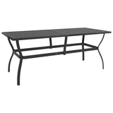 7 Piece Garden Dining Set Textilene and Steel - Side View