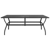 7 Piece Garden Dining Set Textilene and Steel - Top-Down View