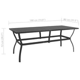 7 Piece Garden Dining Set Textilene and Steel