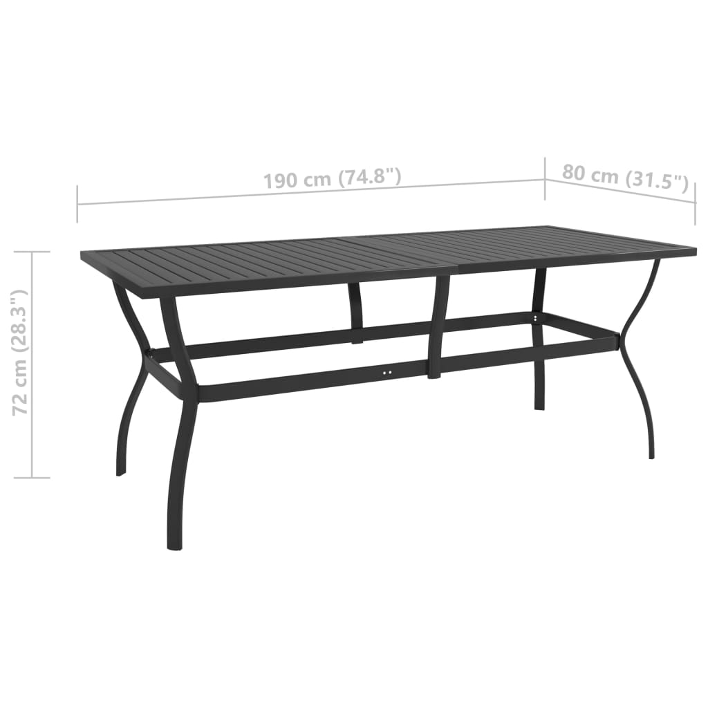 9 Piece Garden Dining Set Textilene and Steel