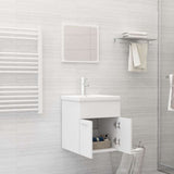 2 Piece Bathroom Furniture Set White Engineered Wood - Side View
