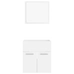2 Piece Bathroom Furniture Set White Engineered Wood