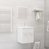 2 Piece Bathroom Furniture Set White Engineered Wood