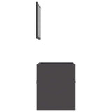 2 Piece Bathroom Furniture Set Grey Engineered Wood - Close-Up Angle