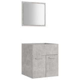 2 Piece Bathroom Furniture Set Concrete Grey Engineered Wood