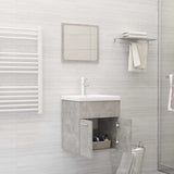 2 Piece Bathroom Furniture Set Concrete Grey Engineered Wood