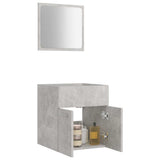 2 Piece Bathroom Furniture Set Concrete Grey Engineered Wood - Top-Down View
